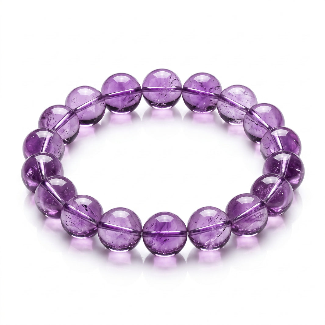 Serene Dusk Amethyst Beaded Bracelet for Anxiety & Sleep | Genuine Purple Crystal