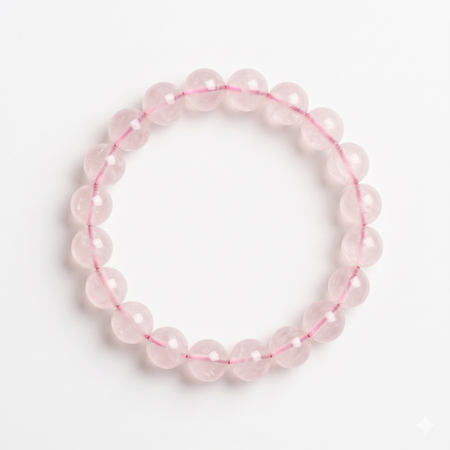 Natural Rose Quartz Bracelet - Pure Crystal Core for Unconditional Love, Emotional Healing & Self-Care - Minimalist Heart Chakra Jewelry