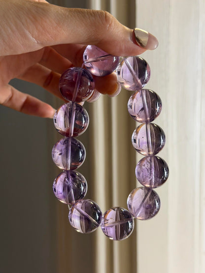 Serene Dusk Amethyst Beaded Bracelet for Anxiety & Sleep | Genuine Purple Crystal