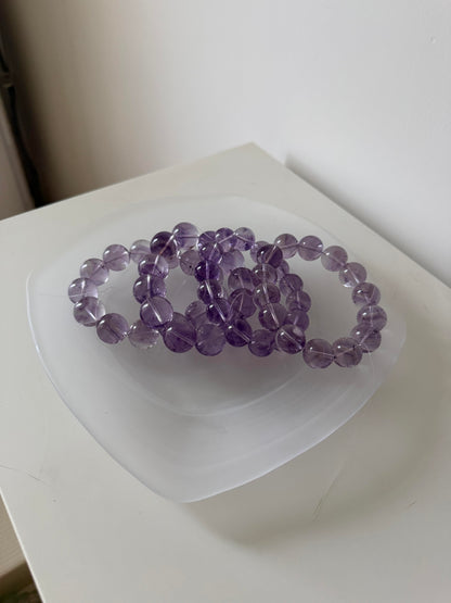 Serene Dusk Amethyst Beaded Bracelet for Anxiety & Sleep | Genuine Purple Crystal