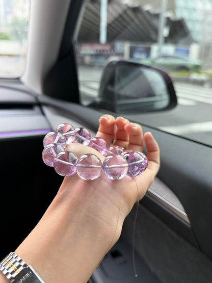 Serene Dusk Amethyst Beaded Bracelet for Anxiety & Sleep | Genuine Purple Crystal