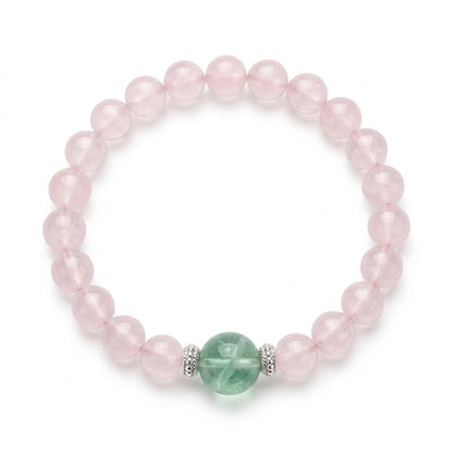 Natural Rose Quartz & Green Fluorite Crystal - Self-Love, Emotional Balance & Focus Jewelry